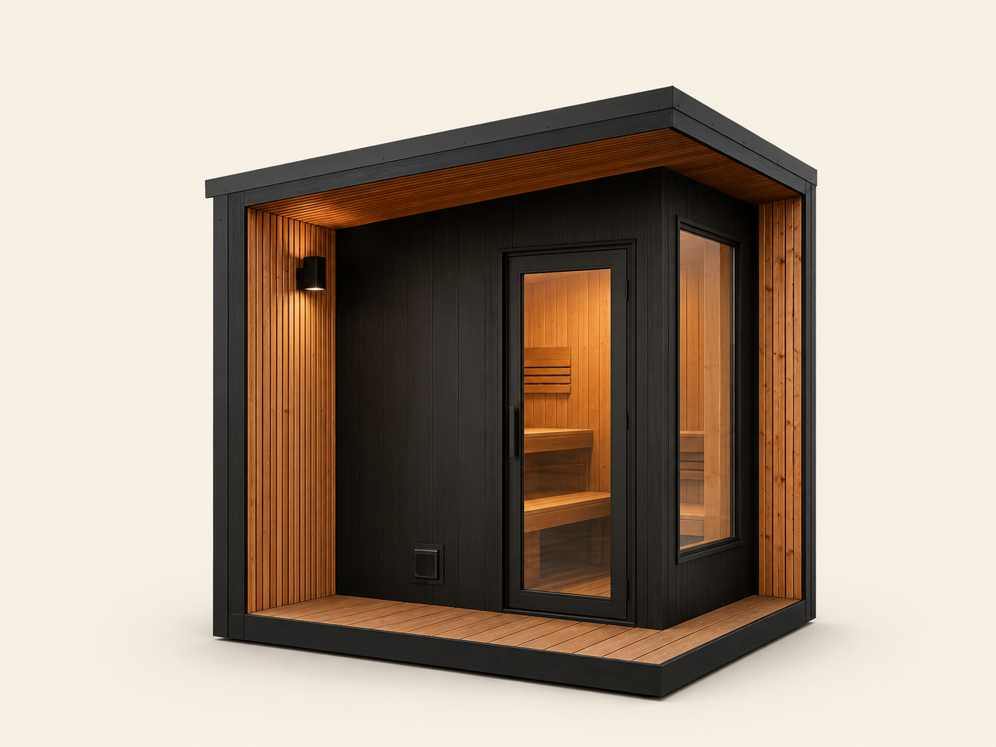 Khaya outdoor sauna product render